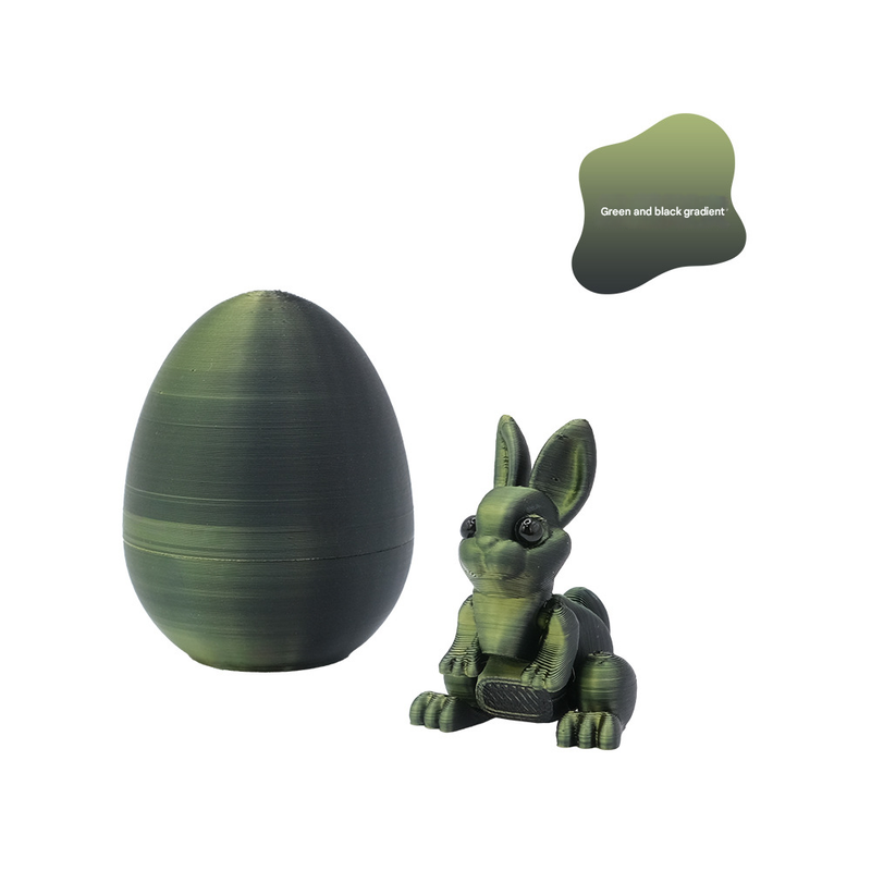 3-Piece Black-to-green gradient Easter Surprise Egg Set – Identical Interactive Figurines with Hinged Shell, Collectible Holiday Display Toy - Image 1