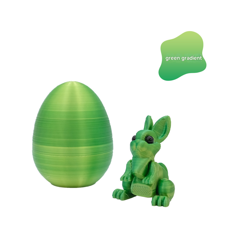 3-Piece Green gradient Easter Surprise Egg Set – Identical Interactive Figurines with Hinged Shell, Collectible Holiday Display Toy - Image 1