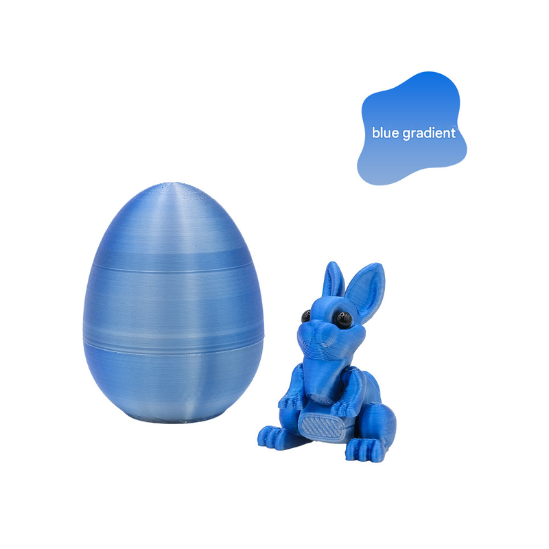 3-Piece Deep blue gradient Easter Surprise Egg Set – Identical Interactive Figurines with Hinged Shell, Collectible Holiday Display Toy - Image 1