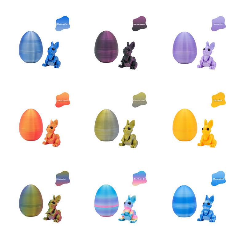 3-Piece Deep blue gradient Easter Surprise Egg Set – Identical Interactive Figurines with Hinged Shell, Collectible Holiday Display Toy - Image 4