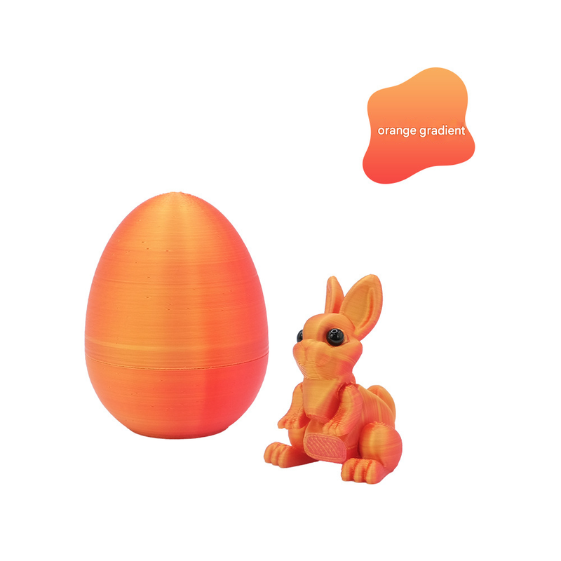3-Piece Gradual transition to orange-yellow Easter Surprise Egg Set – Identical Interactive Figurines with Hinged Shell, Collectible Holiday Display Toy - Image 1