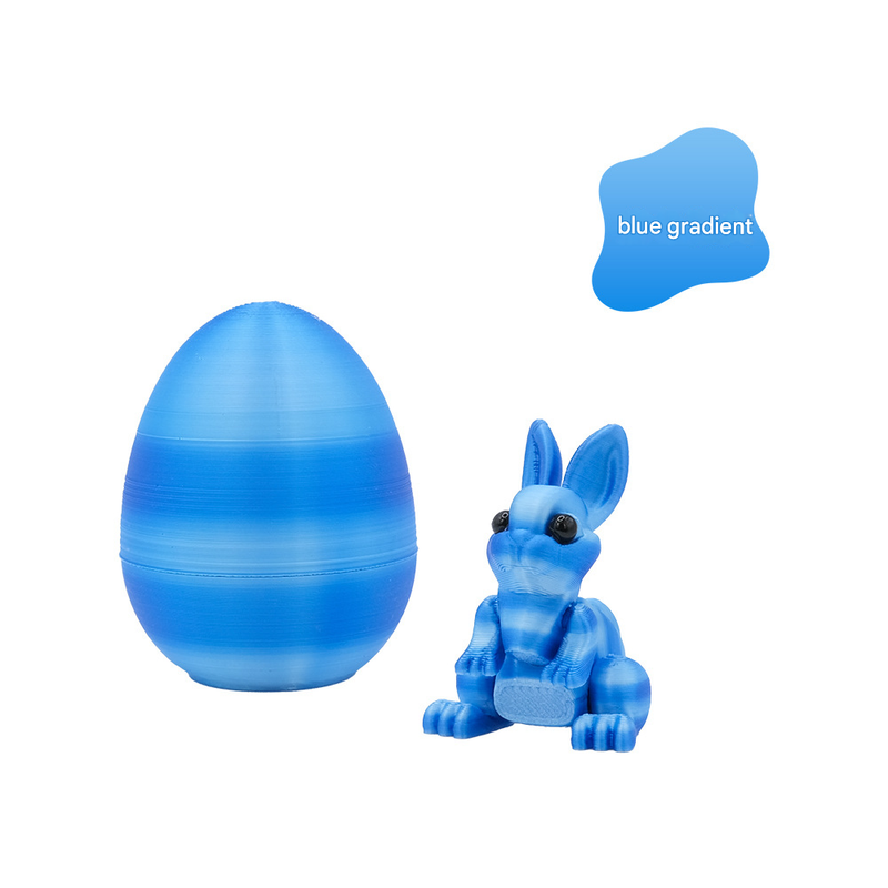 3-Piece Light blue gradient Easter Surprise Egg Set – Identical Interactive Figurines with Hinged Shell, Collectible Holiday Display Toy - Image 1