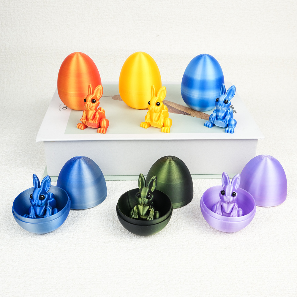 3-Piece Purple gradient Easter Surprise Egg Set – Identical Interactive Figurines with Hinged Shell, Collectible Holiday Display Toy - Image 3