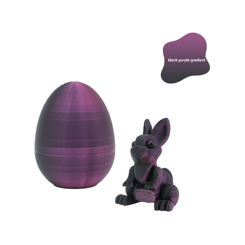 3-Piece Black-to-purple gradient Easter Surprise Egg Set – Identical Interactive Figurines with Hinged Shell, Collectible Holiday Display Toy - Image 1