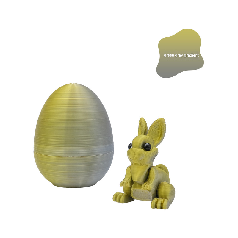 3-Piece Green-to-grey gradient Easter Surprise Egg Set – Identical Interactive Figurines with Hinged Shell, Collectible Holiday Display Toy - Image 1