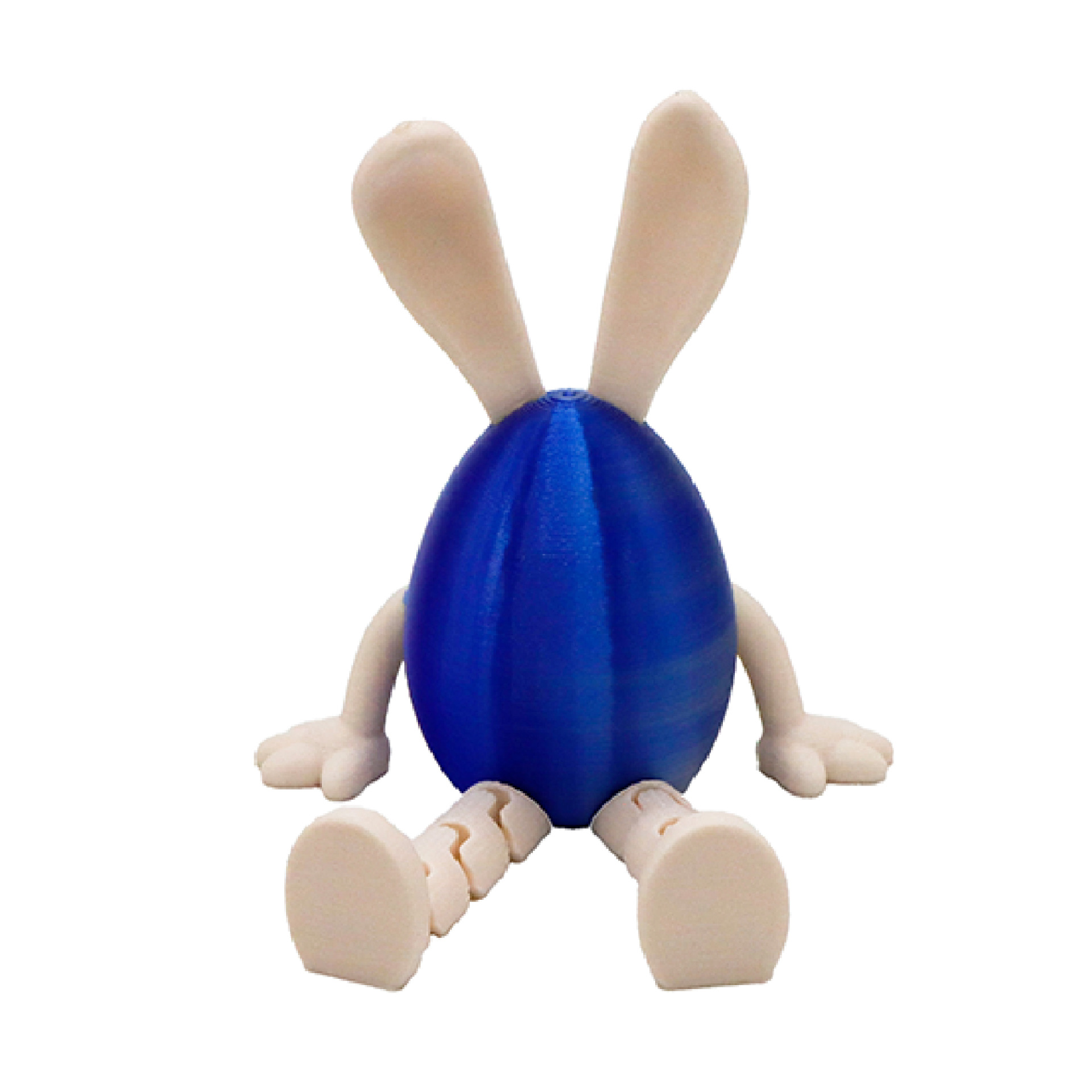 3-Piece Blue-silver gradient Easter Figurine Set – Identical Poseable Egg-Shaped Toys for Holiday Display and Interactive Play - Image 1