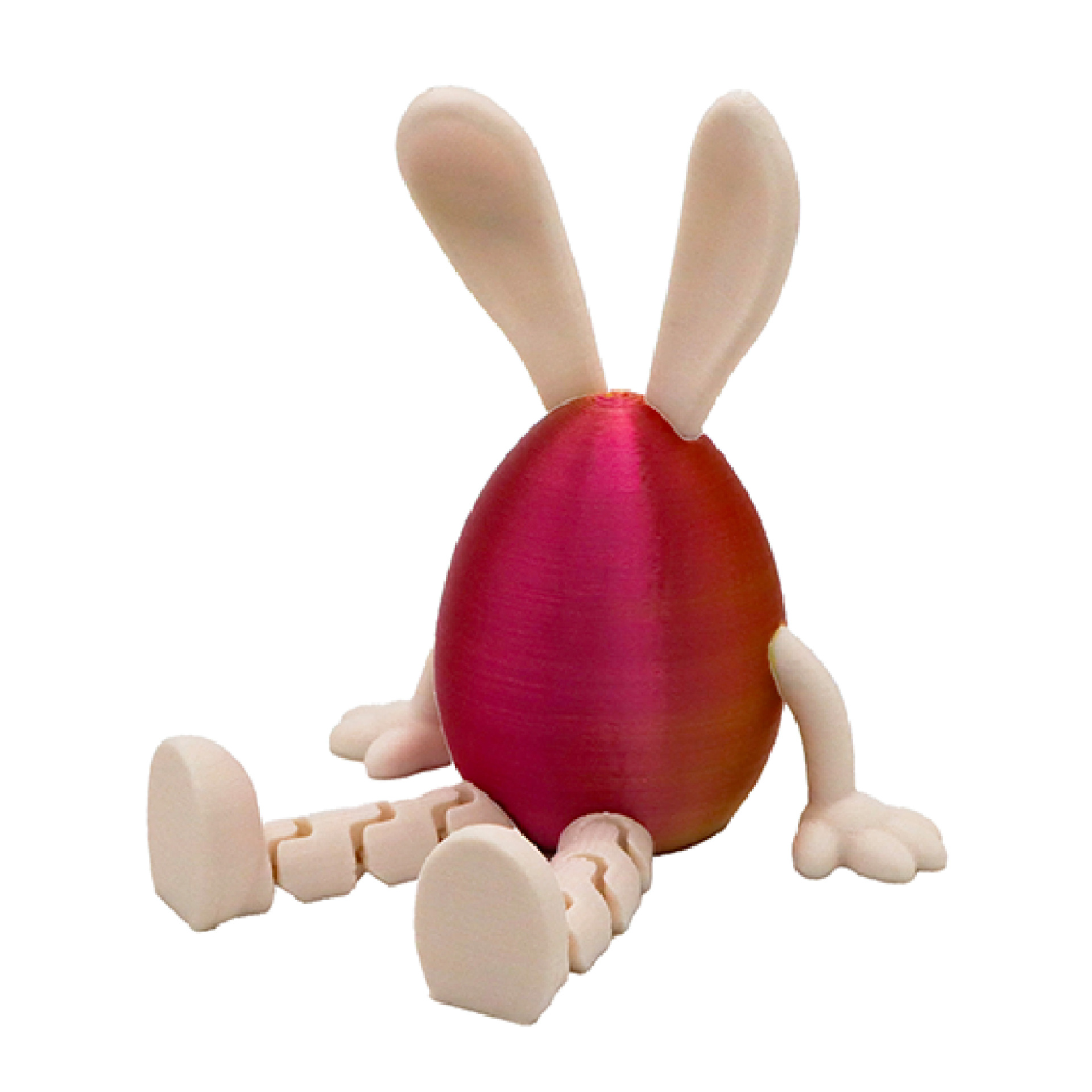 3-Piece Red and gold gradient Easter Figurine Set – Identical Poseable Egg-Shaped Toys for Holiday Display and Interactive Play - Image 1