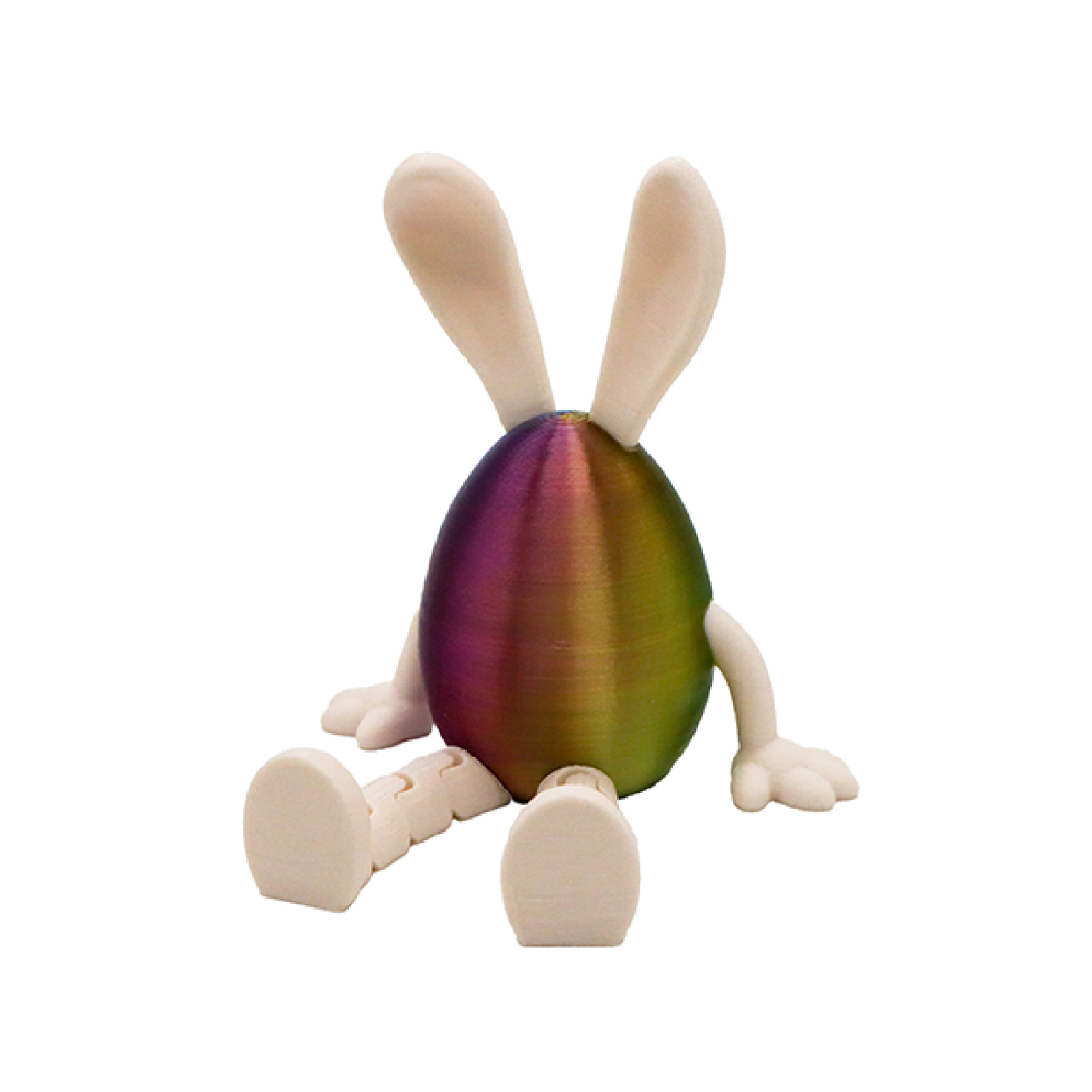 3-Piece Cool and colorful Easter Figurine Set – Identical Poseable Egg-Shaped Toys for Holiday Display and Interactive Play - Image 1