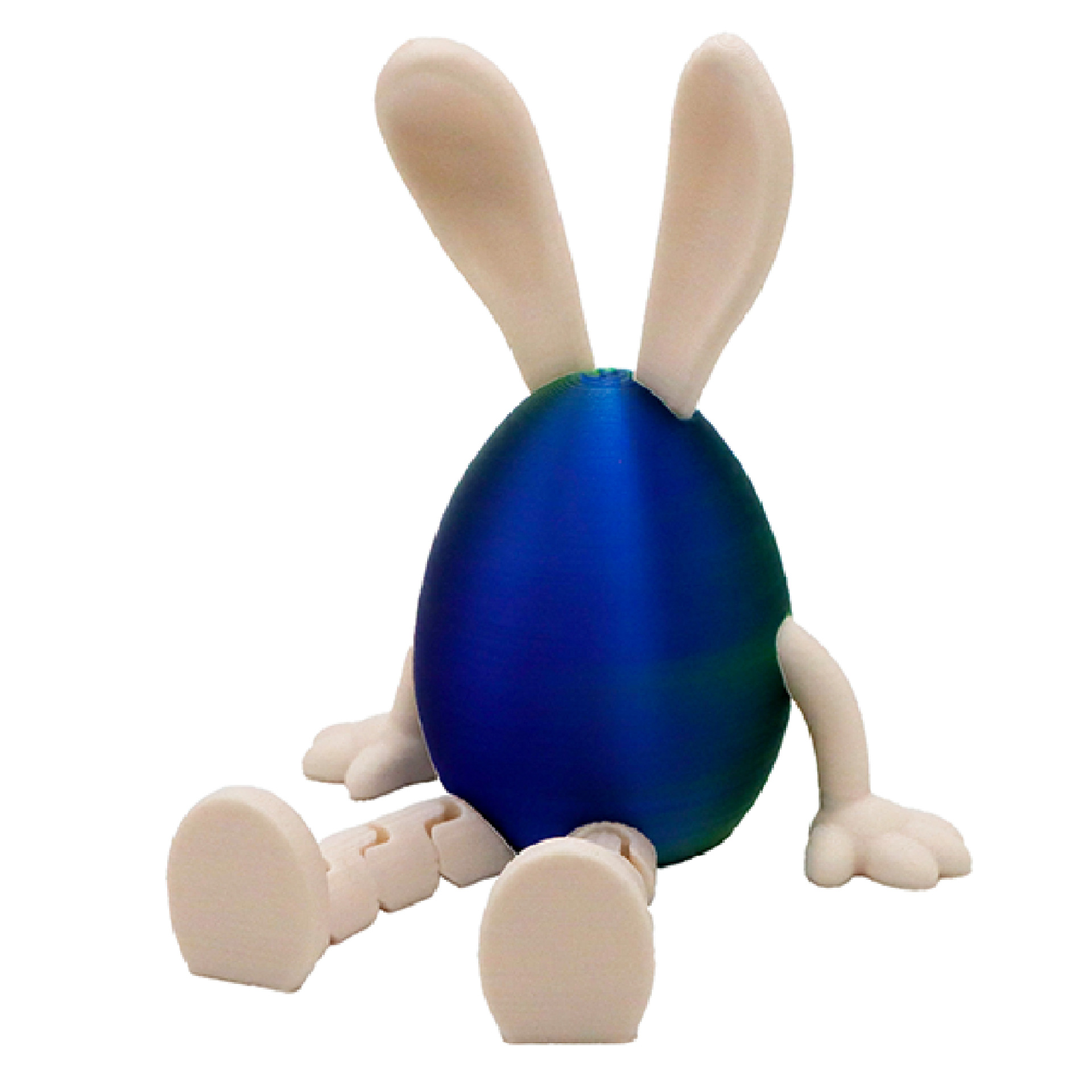 3-Piece Blue-green gradient Easter Figurine Set – Identical Poseable Egg-Shaped Toys for Holiday Display and Interactive Play - Image 1