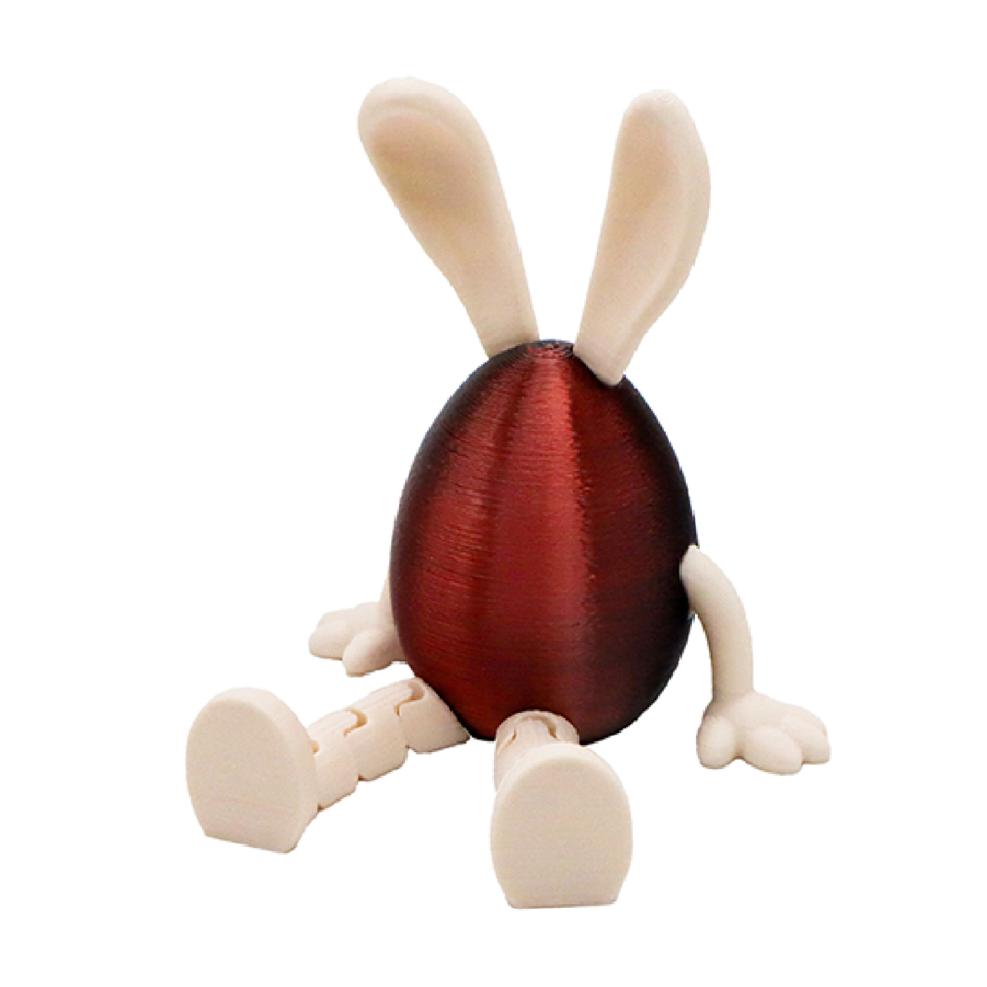 3-Piece Red and black gradient Easter Figurine Set – Identical Poseable Egg-Shaped Toys for Holiday Display and Interactive Play - Image 1