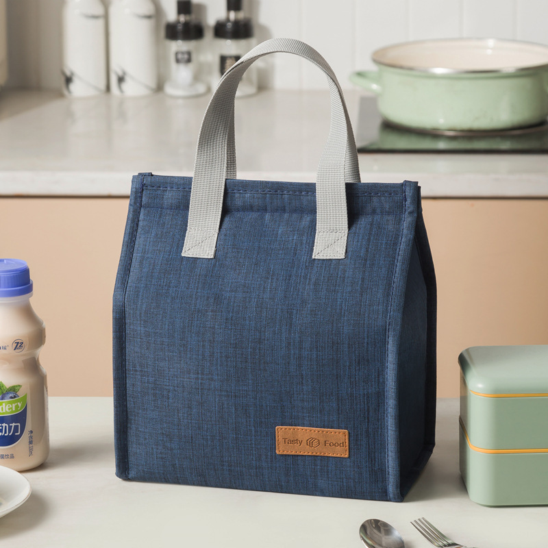 2-Piece navy blue Vertical Lunch Tote Set – Compact Insulated Meal Bag with Large Capacity and Durable Handle for Daily Use - Image 1