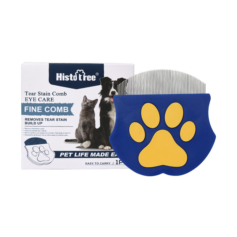 Blue Pet Grooming Comb – Fine-Toothed Flea Remover with Non-Slip Grip for Cats and Dogs - Image 1
