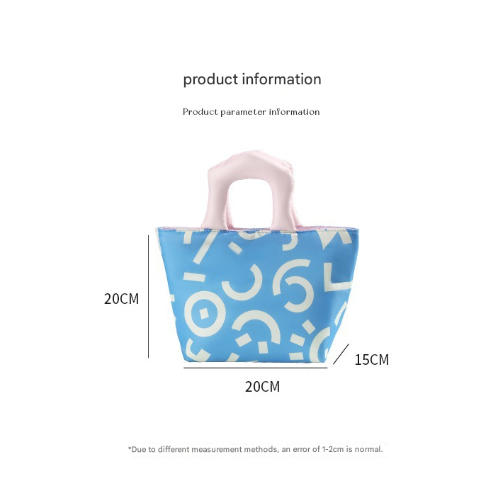 Purple Insulated Lunch Bag – Multi-Color Printed Tote with Padded Handle for Students & Office Workers - Image 5