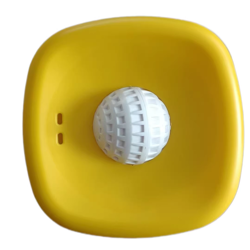 Yellow bowl, white ball Slow Feeding Dog Bowl with Built-In Rolling Ball – Anti-Spill Pet Lick Dish for Healthy Eating Habits - Image 1