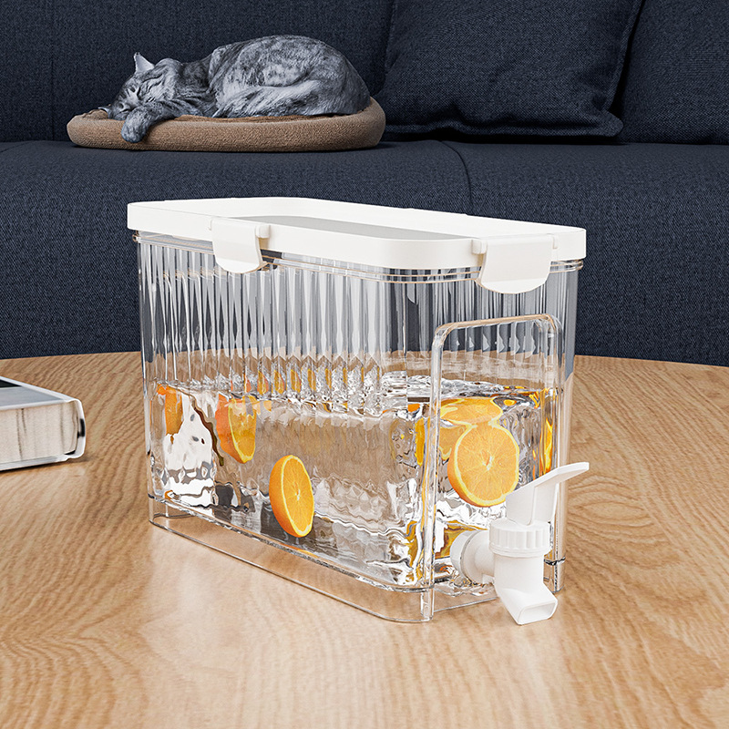 Large Capacity Cold Water Dispenser with Faucet – 22.5×16.5×11.2cm Rectangular Beverage Container for Home Use - Image 1