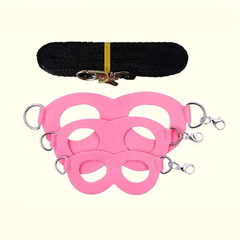 2-Pack Pink Small Mammal Harness Set – 6 Pcs (S/M/L ×2) + 2×1.5m Leashes for Secure Outdoor Handling - Image 1