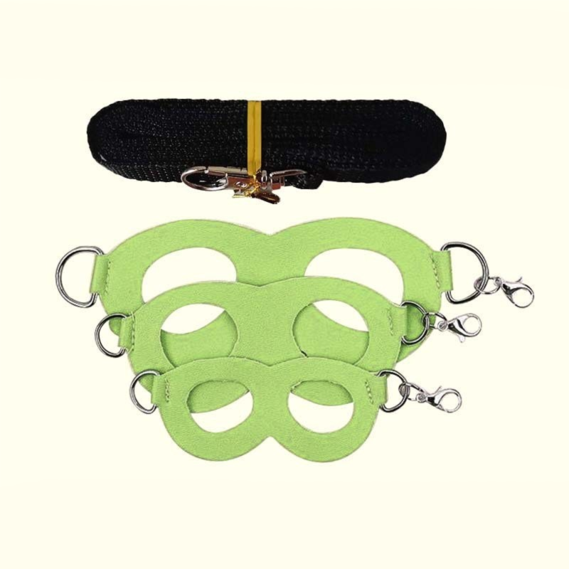 2-Pack Apple green Small Mammal Harness Set – 6 Pcs (S/M/L ×2) + 2×1.5m Leashes for Secure Outdoor Handling - Image 1