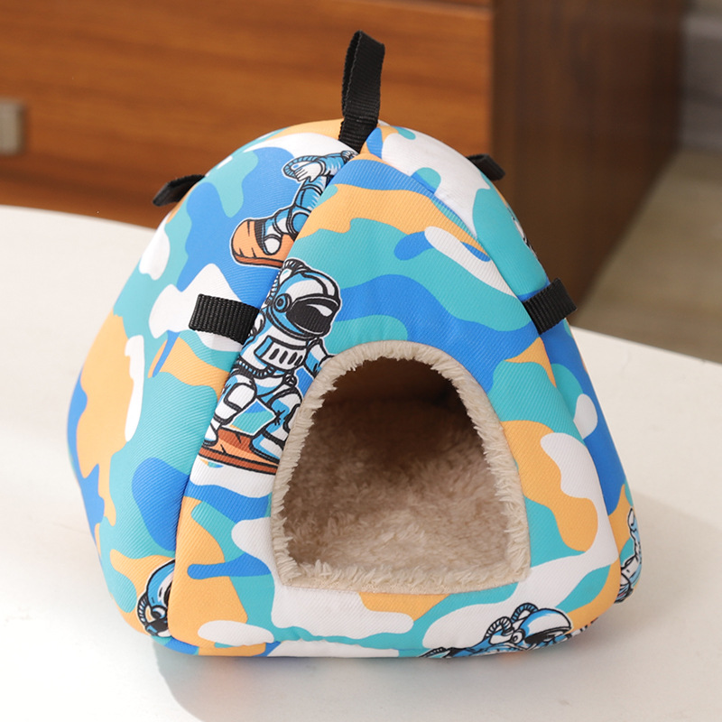Graffiti Space Soft Shelter for Small Mammals – Hanging & Floor Use, Waterproof Surface, Easy Clean(Size: S) - Image 1