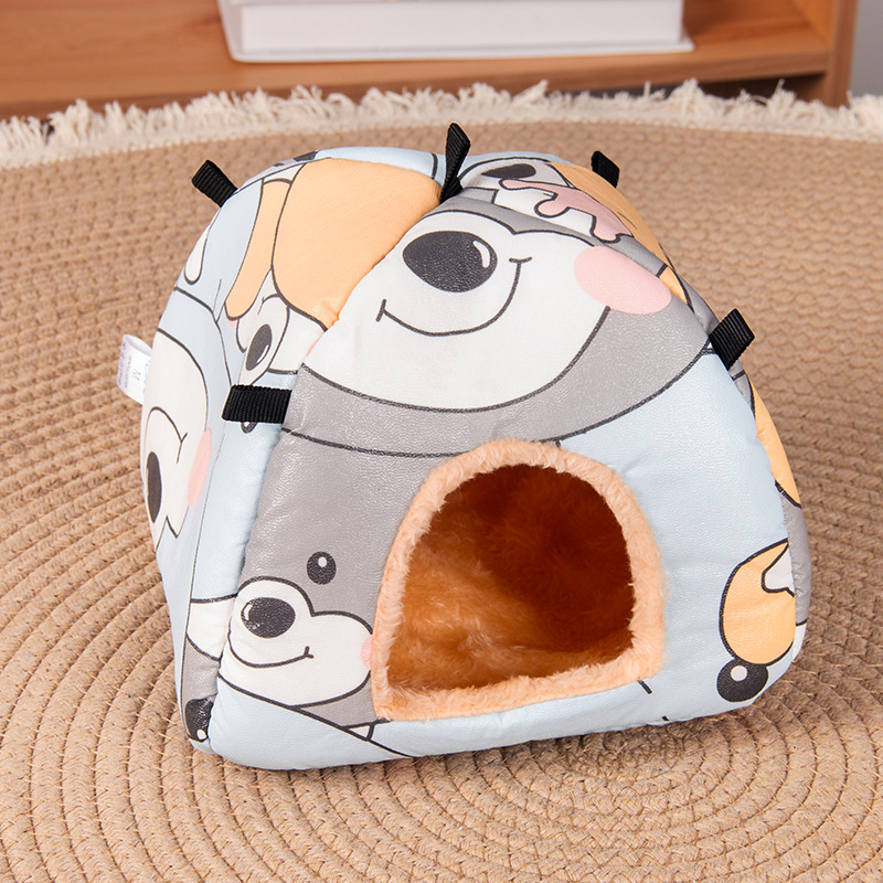 Cartoon bear Soft Shelter for Small Mammals – Hanging & Floor Use, Waterproof Surface, Easy Clean(Size: S) - Image 1