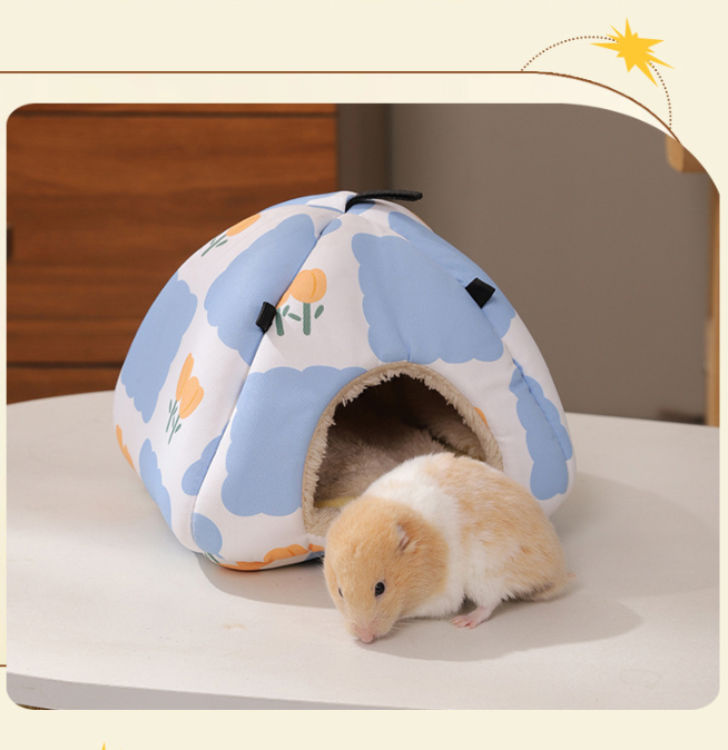 Cartoon cat Soft Shelter for Small Mammals – Hanging & Floor Use, Waterproof Surface, Easy Clean(Size: M) - Image 2