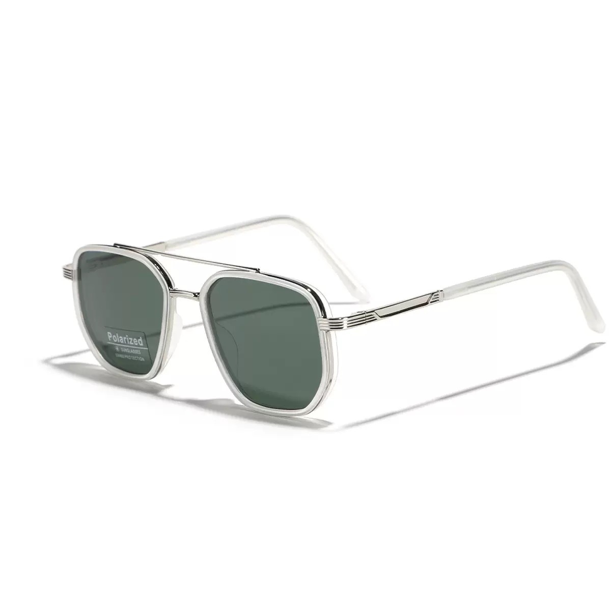 Dark green sheet Rectangular Sunglasses – Classic Frame Design with Adjustable Nose Pads for Daily Wear - Image 1