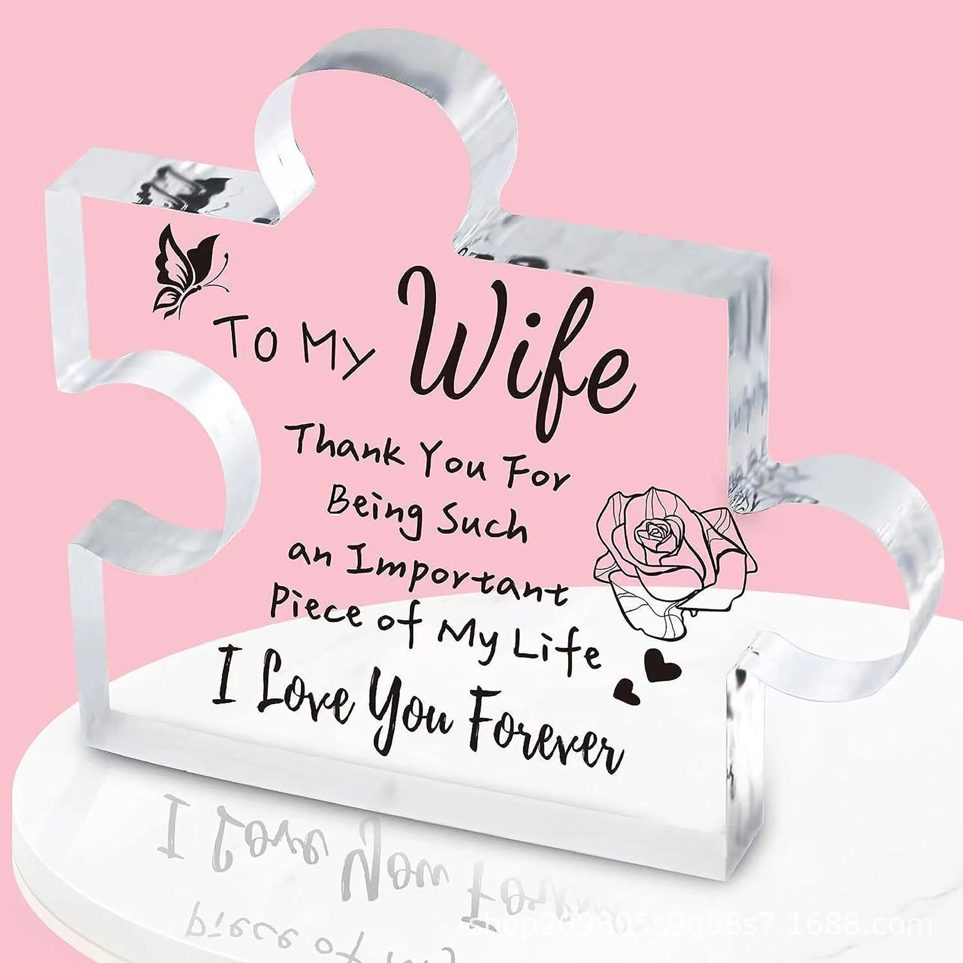 Interlocking Puzzle-Shaped Desktop Decor – 10.5cm Square Display Piece for Home or Gifting(Wife) - Image 1