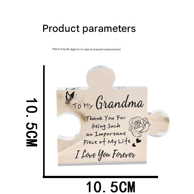 Interlocking Puzzle-Shaped Desktop Decor – 10.5cm Square Display Piece for Home or Gifting(Grandma) - Image 5