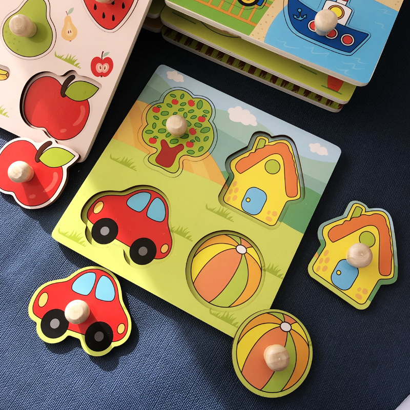 Farm Hand-Grip Puzzle Board – Educational Shape Matching Toy for Early Learning, 14.5cm Square Design - Image 2