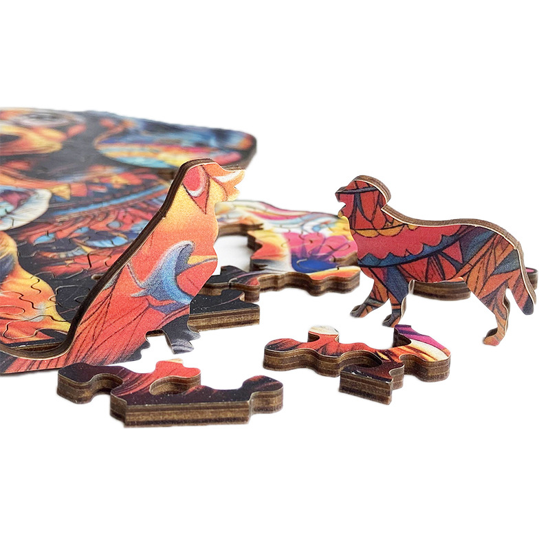 Irregular-Shaped Puzzle – A3 Size (33×43cm), 210-Piece Design, 4mm Thickness, Compact Packaging(A mother and her puppies) - Image 2