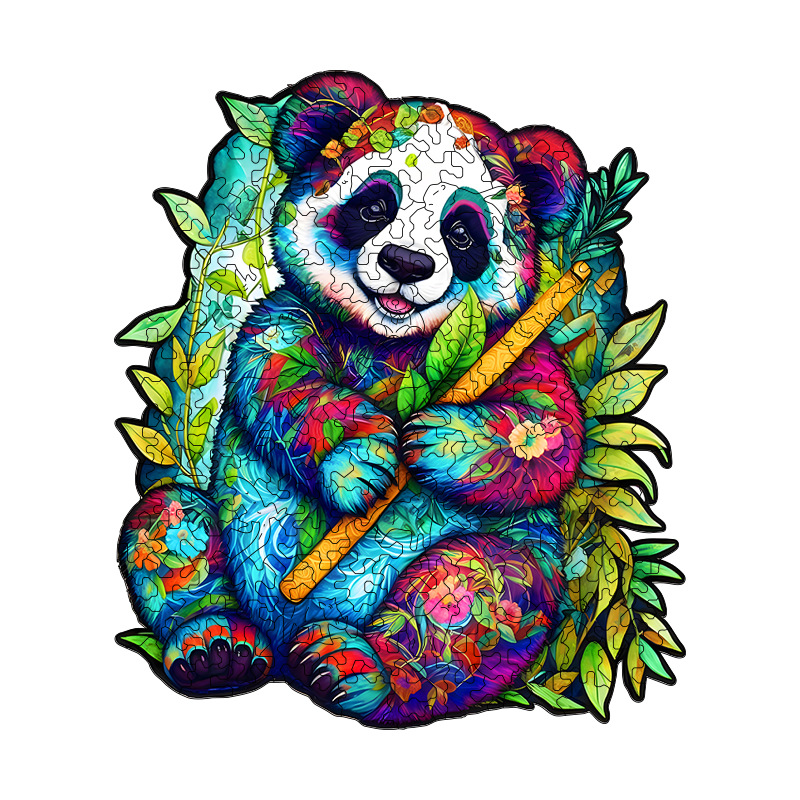 Irregular-Shaped Puzzle – A3 Size (33×43cm), 210-Piece Design, 4mm Thickness, Compact Packaging(Flute Panda) - Image 1