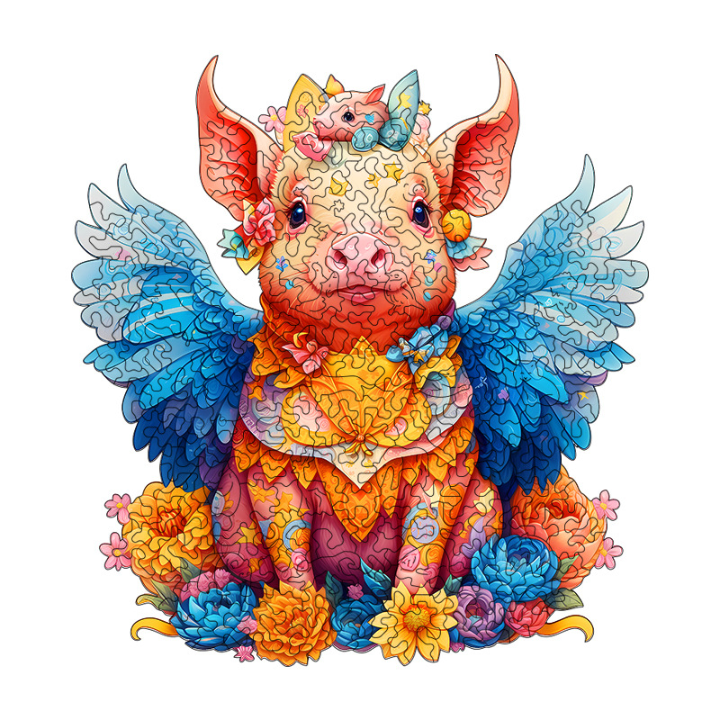Irregular-Shaped Puzzle – A3 Size (33×43cm), 210-Piece Design, 4mm Thickness, Compact Packaging(Fliggy Angel) - Image 1