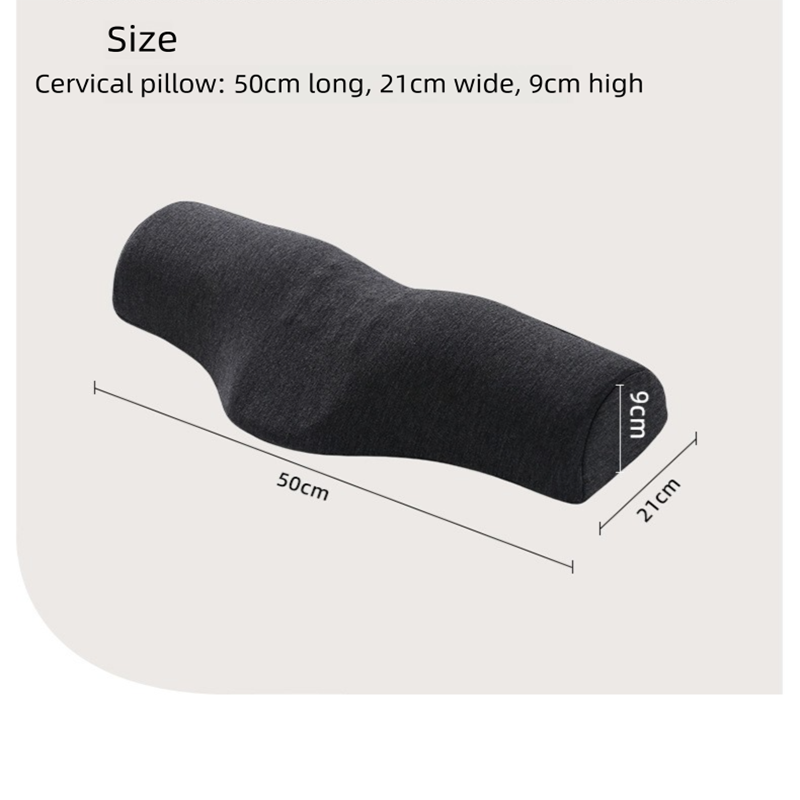 Light gray Cervical Support Pillow – Memory Foam Core with Ergonomic Design for Neck Pain Relief and Deep Sleep - Image 6