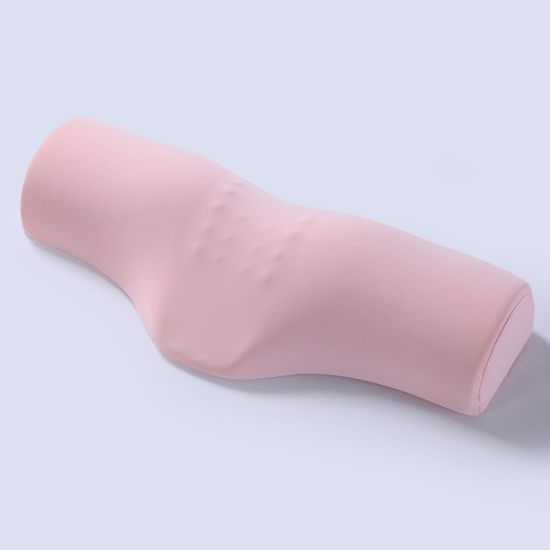 Pink Cervical Support Pillow – Memory Foam Core with Ergonomic Design for Neck Pain Relief and Deep Sleep(Ice Silk Style) - Image 1