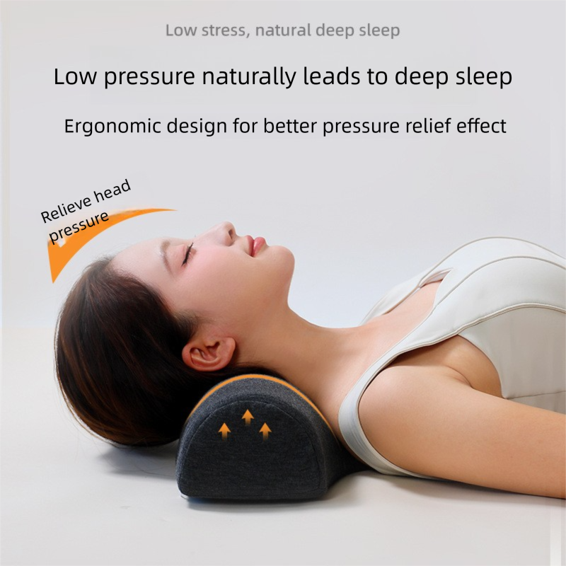 Dark gray Cervical Support Pillow – Memory Foam Core with Ergonomic Design for Neck Pain Relief and Deep Sleep(Ice Silk Style) - Image 2