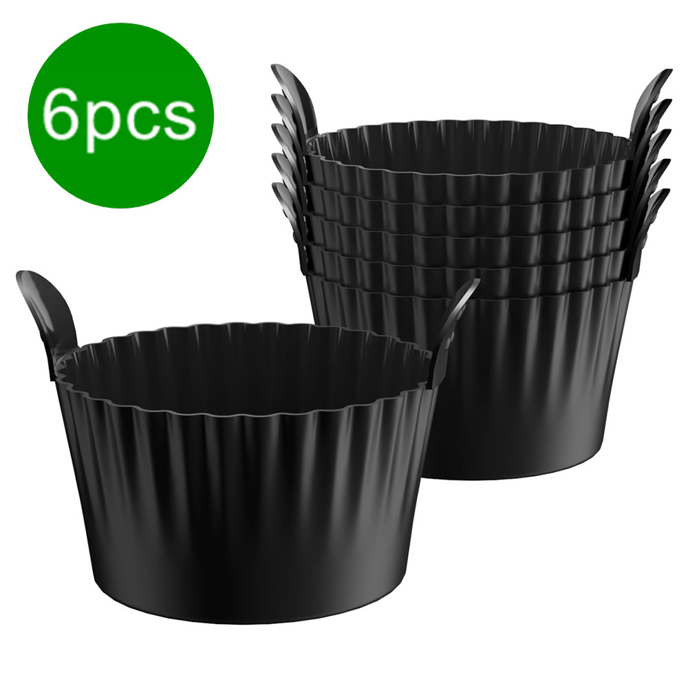 Black Silicone Egg Poaching Mold – 6-Pack, Heat-Resistant, with Side Handles for Air Fryer, Oven, Microwave and Multi-Cooker Use - Image 1