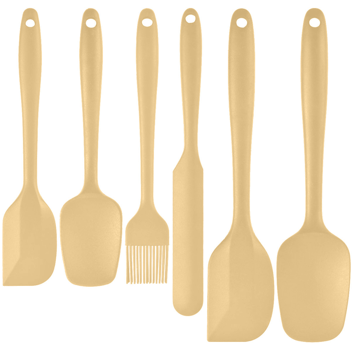 6-Piece Yellow Silicone Spatula Set – Heat-Resistant, Non-Scratch Kitchen Tools with Integrated Metal Reinforcement, Dishwasher Safe, for Cooking, Mixing, and Baking - Image 1