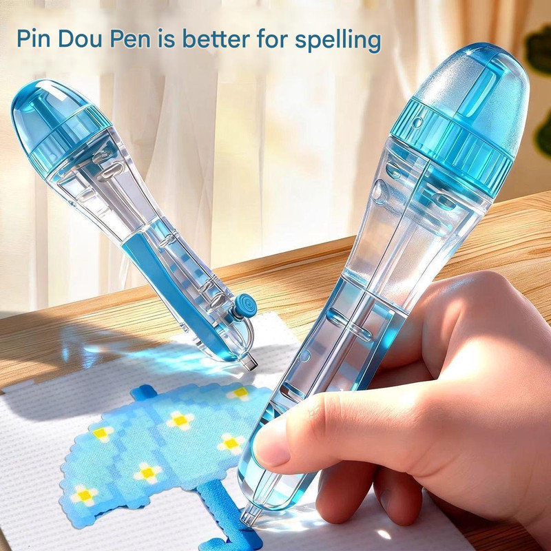 2 PCS Blue Press-Release Bead Pen for 2.6mm Pixel Art – DIY Craft Tool for Hama Beads and Fuse Beads Projects (Beads Not Included) - Image 3