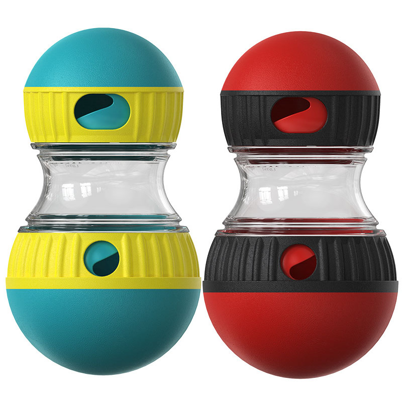 2-Pack Small Slow Feeder Dog Toy – Red & Green Rolling Treat Dispenser Balls for Puzzle Feeding, Mental Stimulation, and Digestive Health(Size: L) - Image 1