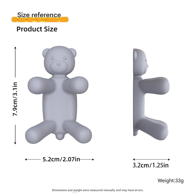 2-Pack Silicone Sponge Holder – Bear and Cat Shaped Dish Rack for Sink, Soap & Scrubber Storage - Image 5