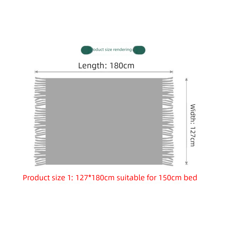 Smoky grey Nordic Minimalist Knit Throw Blanket – 127×180cm Lightweight, Soft & Breathable Fleece-like Fabric with Tassel Edges for Sofa, Bed, Yoga & Air Conditioning Use - Image 5
