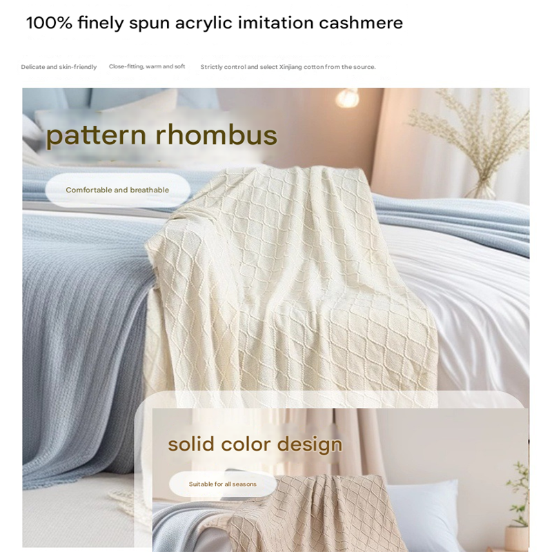 Brick-red Nordic Minimalist Knit Throw Blanket – 127×180cm Lightweight, Soft & Breathable Fleece-like Fabric with Tassel Edges for Sofa, Bed, Yoga & Air Conditioning Use - Image 2
