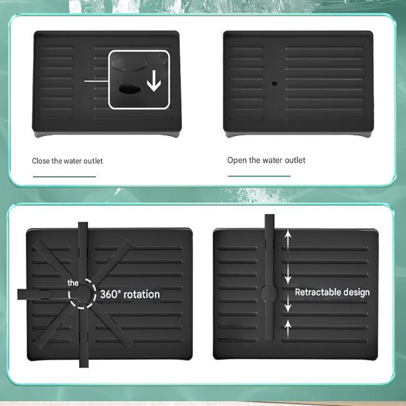 Black Foldable Dish Rack with Drain Tray, Knife & Chopstick Holder, Cup Rack, and Cutting Board Support – 42cm x 29cm x 29cm, Easy-Install Kitchen Storage Organizer for Plates, Bowls, Glasses, and Utensils - Image 4