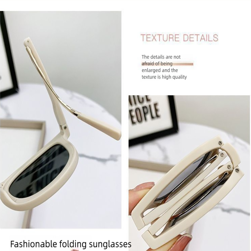 Autumn Tea Foldable UV400 Sunglasses for Men and Women – Lightweight Driving & Outdoor Sun Glasses with Hard Case, 18.4g TR+Metal Frame, Compact 32mm Folded Size - Image 4