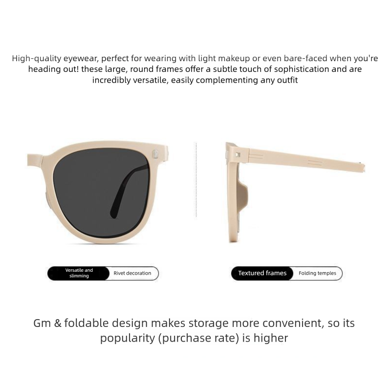 Agate Brown Foldable UV400 Sunglasses for Men and Women – Lightweight Driving & Outdoor Sun Glasses with Hard Case, 18.4g TR+Metal Frame, Compact 32mm Folded Size - Image 5