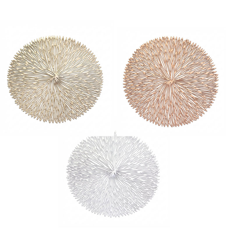 Set of 3 Nordic-Style Round Table Mats – Heat-Resistant, Non-Slip PVC Placemats for Home Use, Creative Dish Pads, 38cm Diameter, Ideal for Dining Tables and Decor - Image 1