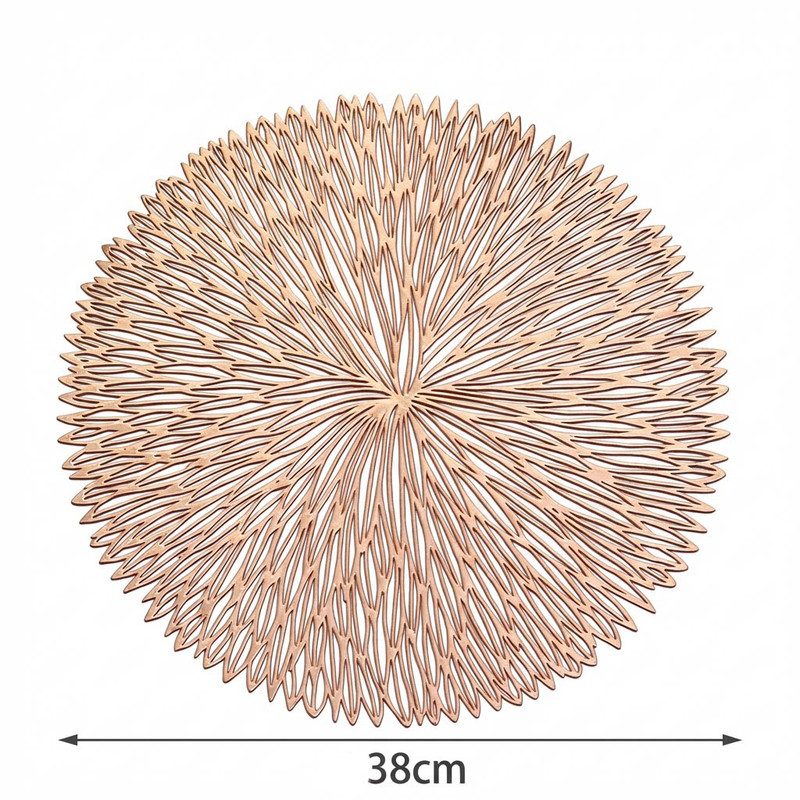 Set of 3 Nordic-Style Round Table Mats – Heat-Resistant, Non-Slip PVC Placemats for Home Use, Creative Dish Pads, 38cm Diameter, Ideal for Dining Tables and Decor - Image 4