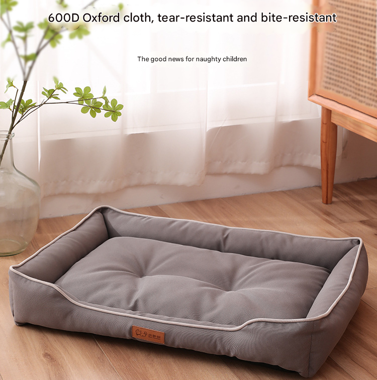 Green Rectangular Pet Bed with Removable Cooling Mat – Durable 600D Oxford Fabric Dog & Cat Bed, High-Rebound PP Cotton Filling, Non-Slip Base, for Medium to Large Breeds, Includes Free Cooling Pad(Size:S) - Image 2