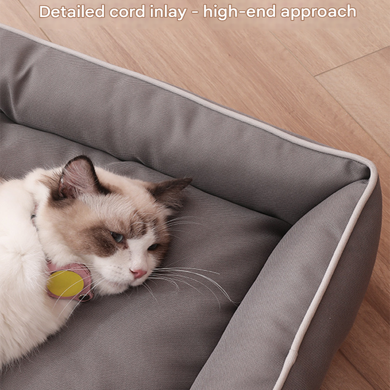 Green Rectangular Pet Bed with Removable Cooling Mat – Durable 600D Oxford Fabric Dog & Cat Bed, High-Rebound PP Cotton Filling, Non-Slip Base, for Medium to Large Breeds, Includes Free Cooling Pad(Size:L) - Image 5