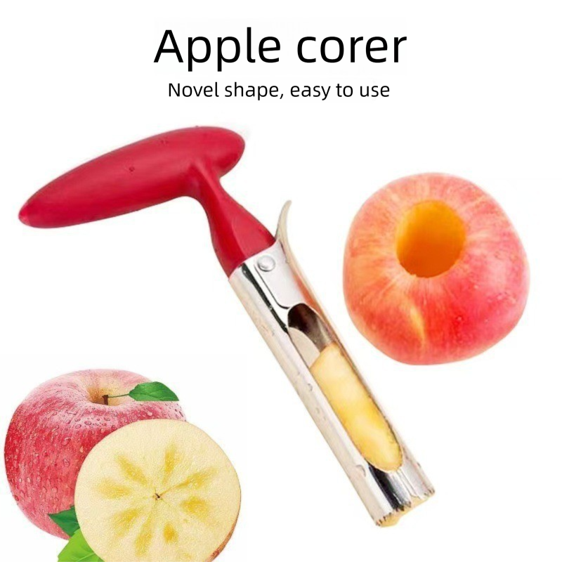 Green Set of 2 Stainless Steel Apple Corers – Heavy-Duty Fruit Core Remover Tool with Comfort Grip, Easy to Use & Clean, for Apples, Pears, and Similar Fruits - Image 2