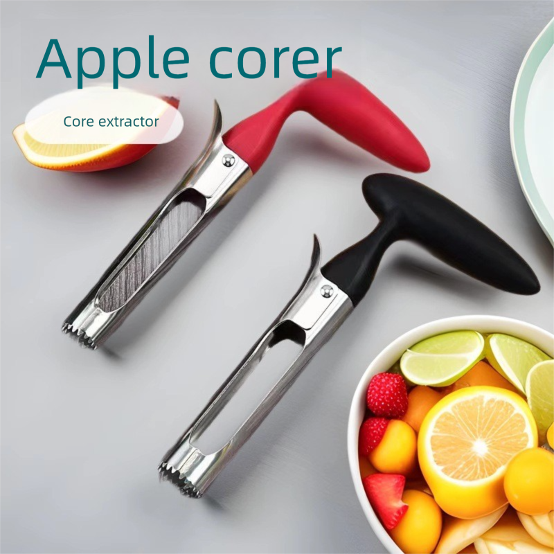 Green Set of 2 Stainless Steel Apple Corers – Heavy-Duty Fruit Core Remover Tool with Comfort Grip, Easy to Use & Clean, for Apples, Pears, and Similar Fruits - Image 4
